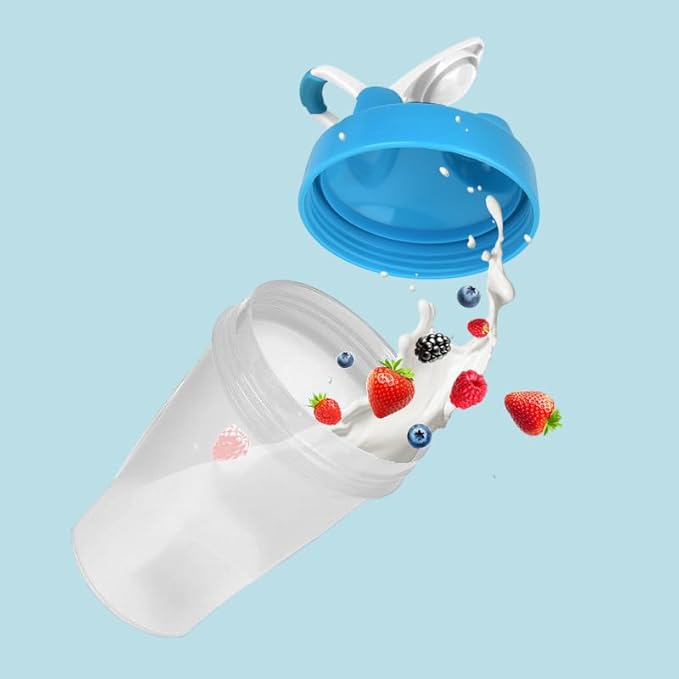 An Ergonomic Small Black Wide Mouth Shaker Cup,Made of Premium PP5 (BPA FREE),Modelized Scale Marks 4-8-12 Oz,Black Leakproof Screwable Cover Lid (Style May Vary) & Whisk,Free Replacement in 10 Months