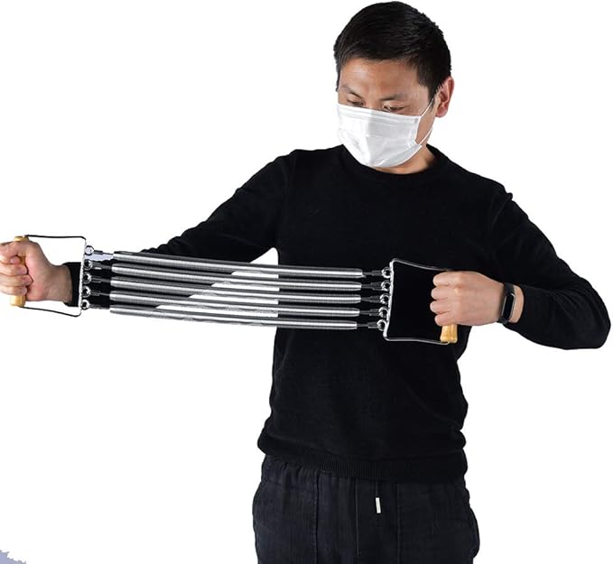 Wooden Handle Removable Spring Chest Expander Developer - Household Exercise Muscle Fitness Equipment