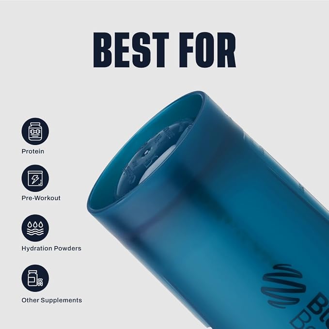 BlenderBottle Classic V2 Shaker Bottle Perfect for Protein Shakes and Pre Workout, 28-Ounce, Ocean Blue