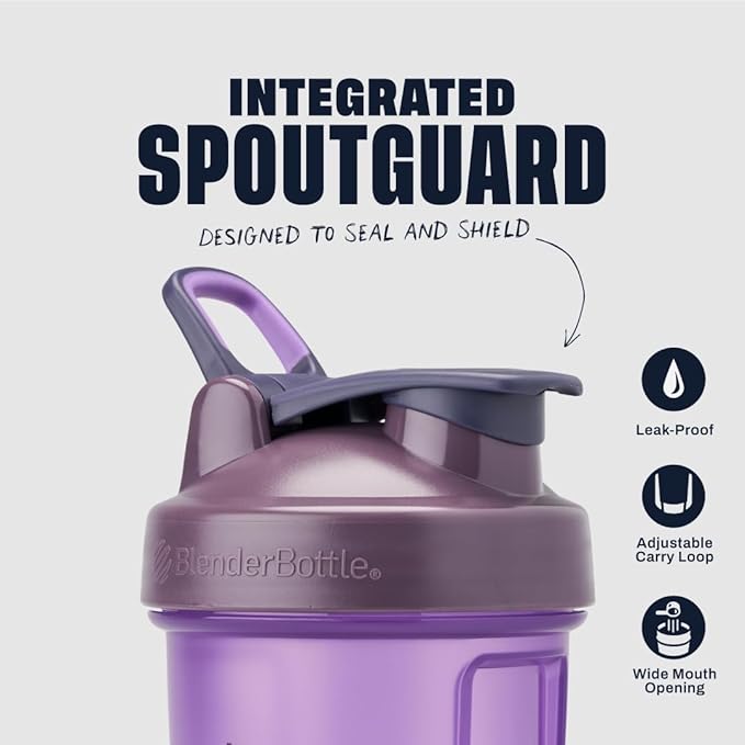BlenderBottle Classic V2 Shaker Bottle Perfect for Protein Shakes and Pre Workout, 28oz, Full Color Purple