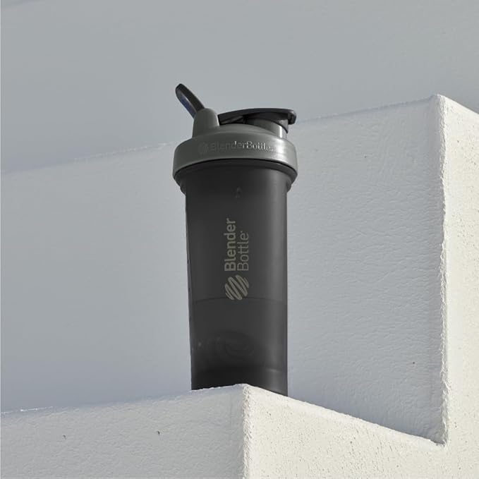 BlenderBottle Classic V2 Shaker Bottle Perfect for Protein Shakes and Pre Workout, 28-Ounce, Grey/Black, Black Shadow