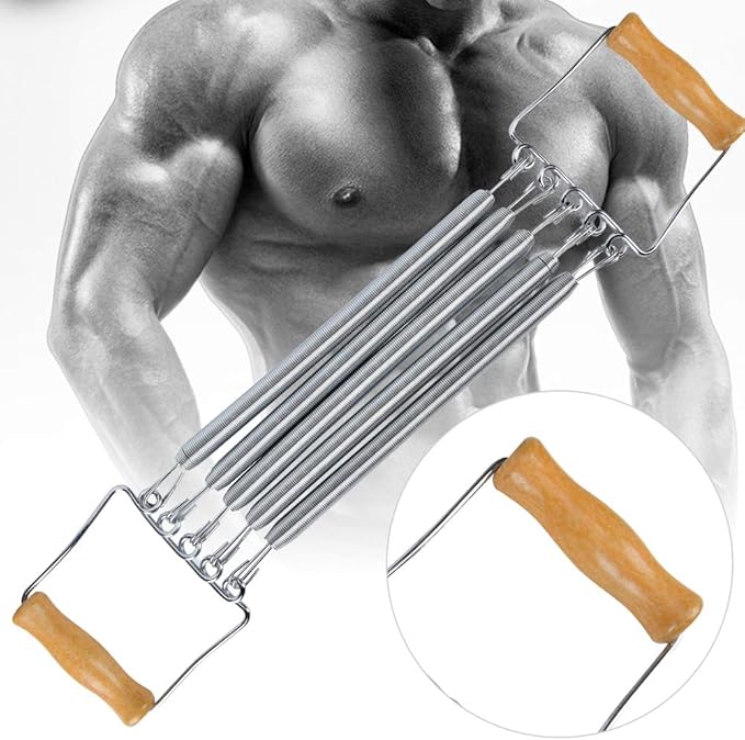Wooden Handle Removable Spring Chest Expander Developer - Household Exercise Muscle Fitness Equipment