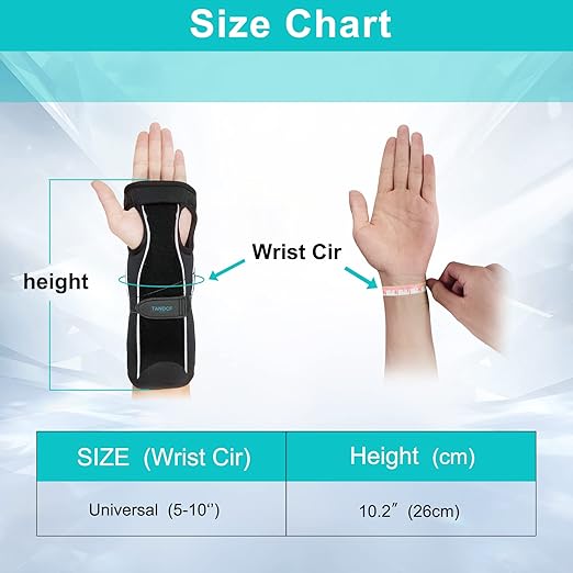 TANDCF bestlife Unisex Universal Both Hand Forearm and Wrist Support Splint Brace Reversible Wrist Brace for Carpal Tunnel,Adjustable Forearm Immobilizer,10.2 inch (26cm) length(Universal)