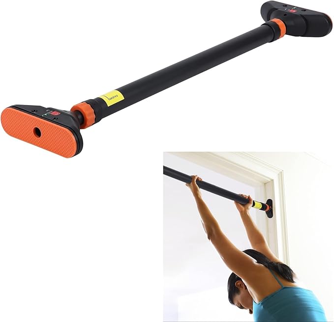 Pull Up Bar for Doorways, Chin Up Bar with Level Meter and Adjustable Width for Strength Training,No Screws Required, Weight Capacity 440 LBS