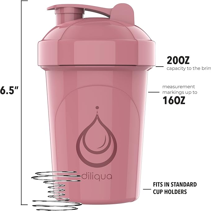 4 PACK, 20 oz Shaker Bottles for Protein Mixes | BPA-Free & Dishwasher Safe | Protein shaker bottle | Shaker Cups for protein shakes | Leakproof Blender Shaker Bottle Pack