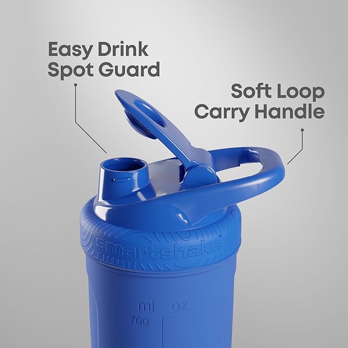 Smartshake Reforce Stainless Steel Protein Shaker Bottle 900 ml | 30 oz - Leakproof Screw-on Lid - BPA Free – Non Insulated Bottle- Unisex (Grey)
