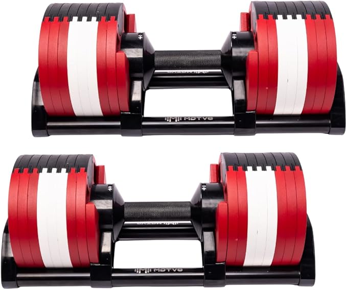 Probell 580 Adjustable Dumbbells - Motv8 Probell 580s, 5lbs - 80lbs Adjustable Free Weight Nuobell Style Dumbbells for Men and Women - Strength Training and Fitness