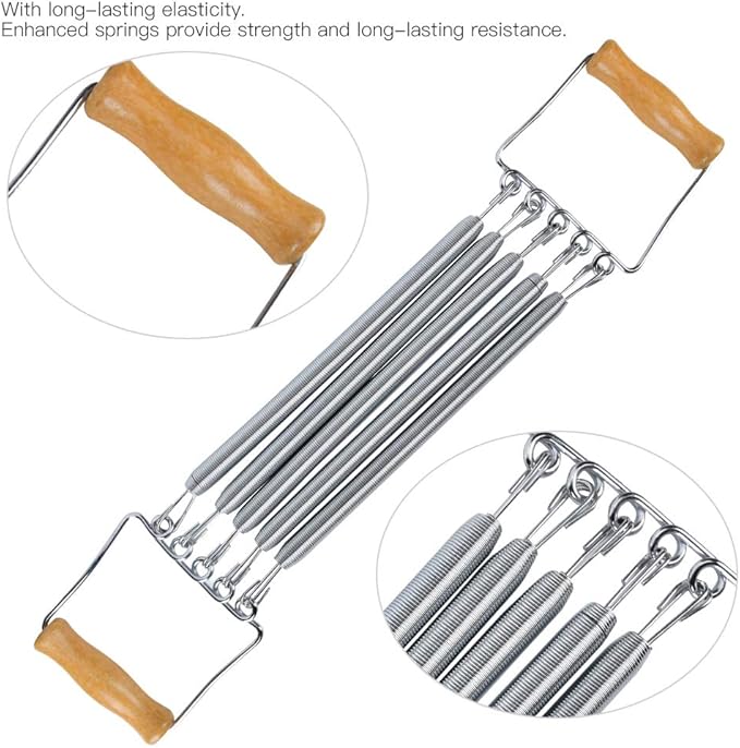 Wooden Handle Removable Spring Chest Expander Developer - Household Exercise Muscle Fitness Equipment