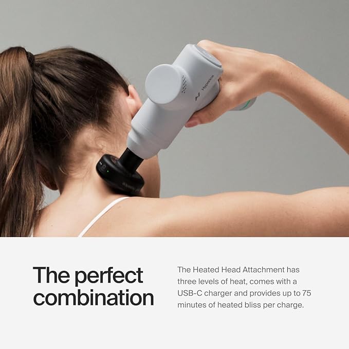 Hyperice |Hypervolt Go 2 Handheld Percussion Massage Gun Featuring Quiet Glide Technology, 3 Speeds, 2 Interchangeable Heads | Hypervolt Heated Head Attachment for All Hypervolt Models| Bundle