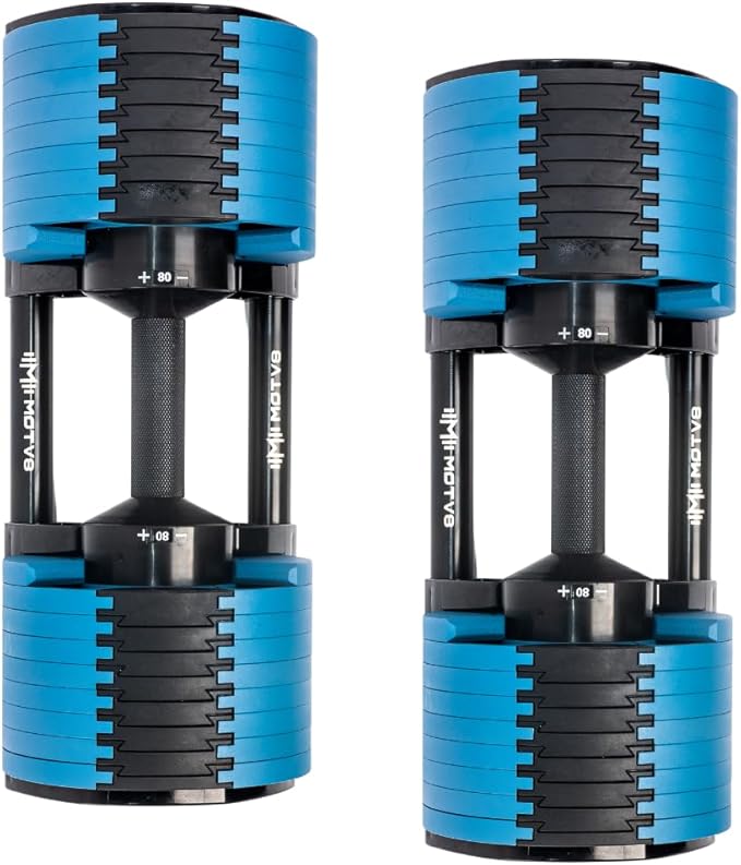 Probell 580 Adjustable Dumbbells - Motv8 Probell 580s, 5lbs - 80lbs Adjustable Free Weight Nuobell Style Dumbbells for Men and Women - Strength Training and Fitness