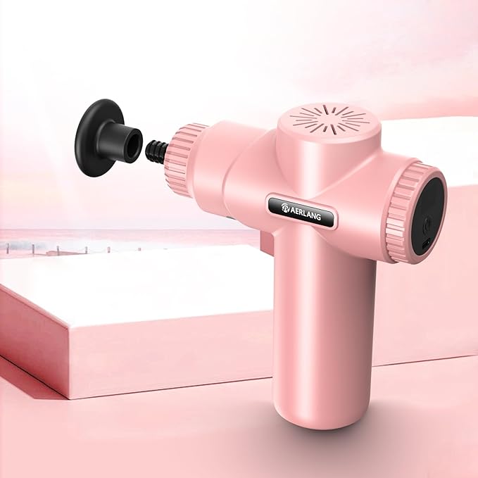 AERLANG Mini Massage Gun-Pink,Muscle Deep Tissue Massager Gun, Handheld Percussion Massager, Portable Quiet Massage Gun with Carry Case for Home Office Gym Motehr Day Gifts for Women Men Her