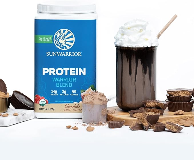 Organic Plant Based Protein Powder | Vegan Organic Protein Powder with BCAA Amino Acids & Hemp Seed Pea Blend | Non-GMO Soy Dairy Filler & Gluten Free (Chocolate Peanut Butter, 30 Servings)