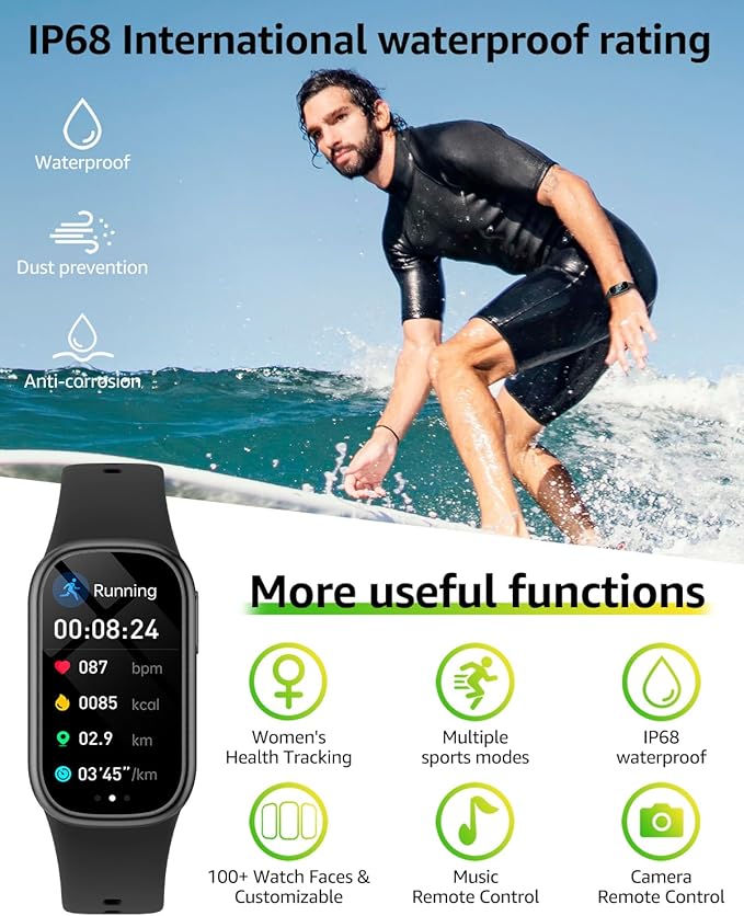 Fitness Tracker (Answer/Dial Call), Smart Watch with 1.47" HD Touch Display, 130+ Sport Modes Activity Tracker with Sleep Monitor, IP68 Waterproof Tracker for Android&iPhone Women Men