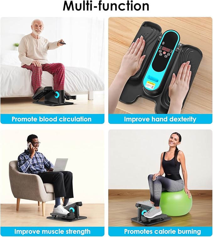 2025 New Under Desk Elliptical Machine,Portable Seated Pedal Exercise Machine for Seniors,Mini Ellipse Leg Exerciser with 12 Adjustable Speeds&Remote Control,Quiet&Compact for Home Office