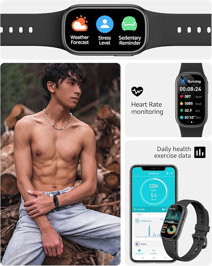 Fitness Tracker (Answer/Dial Call), Smart Watch with 1.47" HD Touch Display, 130+ Sport Modes Activity Tracker with Sleep Monitor, IP68 Waterproof Tracker for Android&iPhone Women Men