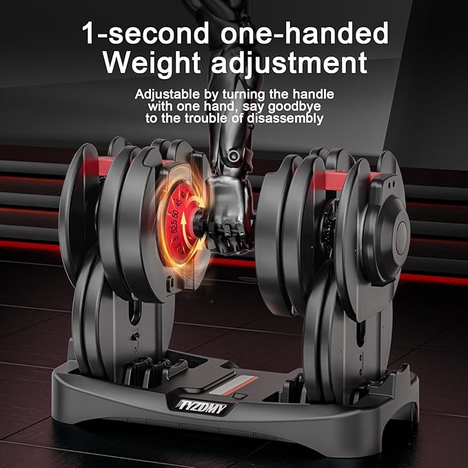 Adjustable Dumbbells Set of 2,Free Weights Dumbbells Set,Adjustable Dumbbell Set,52.5 lbs pair 105 lbs,15 in 1,for Men/Women Gym Equipment for Home Strength Training Equipment