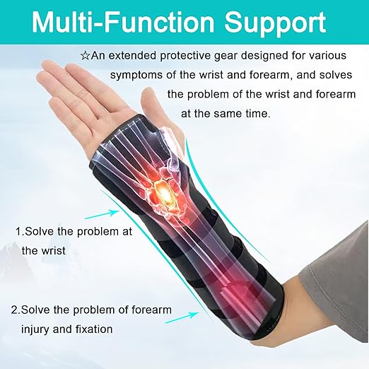 TANDCF Unisex Forearm and Wrist Support Splint Brace Double Fixation Wrist Brace for Carpal Tunnel,Adjustable Night Time Forearm Immobilizer Brace Splints,12.2 inch (31cm) length(LH/L)