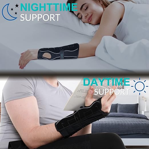 TANDCF bestlife Unisex Universal Both Hand Forearm and Wrist Support Splint Brace Reversible Wrist Brace for Carpal Tunnel,Adjustable Forearm Immobilizer,10.2 inch (26cm) length(Universal)