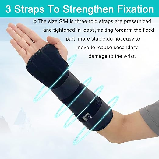 TANDCF Unisex Forearm and Wrist Support Splint Brace Double Fixation Wrist Brace for Carpal Tunnel,Adjustable Night Time Forearm Immobilizer Brace Splints,9.8 inch (25cm) length(LH/S)