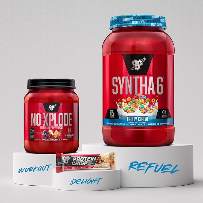BSN SYNTHA-6 Premium Protein Powder with 6g of Fiber, Whey Protein, Micellar Casein, Milk Protein Isolate Blend, 5g Fat, Fruity Cereal, 28 Servings (Packaging May Vary)
