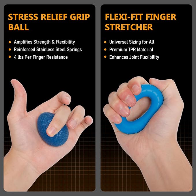 JKSHMYT Grip Strength Trainer Kits (5 Pack), Adjustable Resistance Forearm Strengthener, Hand Gripper Strengthener for Muscle Building and Injury Recovery for Athletes