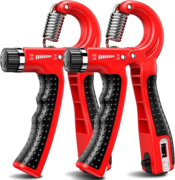 KDG Hand Grip Strengthener 2 Pack Adjustable Resistance 10-130 lbs Forearm Exerciser,Grip Strength Trainer for Muscle Building and Injury Recovery for Athletes