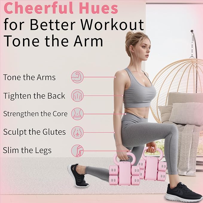 Adjustable Kettlebell Set, 4-in-1 Free Weight Kettlebell sets (5.5lbs 7.7lbs 9.9lbs 12.1lbs) for women, Weight Dumbbell Set of 2 for Home Gym Fitness Training