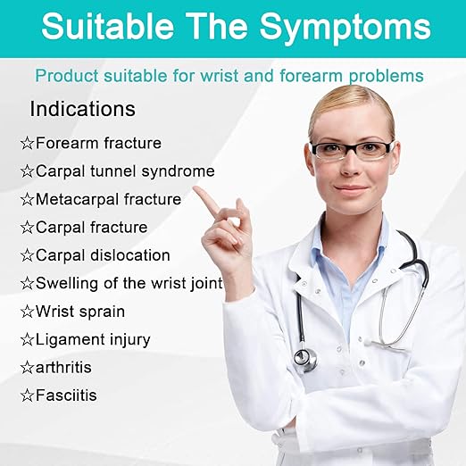 TANDCF Unisex Forearm and Wrist Support Splint Brace Double Fixation Wrist Brace for Carpal Tunnel,Adjustable Night Time Forearm Immobilizer Brace Splints,12.2 inch (31cm) length(LH/L)