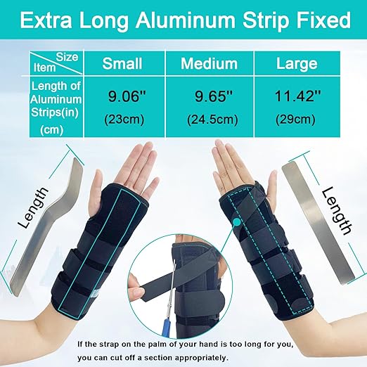 TANDCF Unisex Forearm and Wrist Support Splint Brace Double Fixation Wrist Brace for Carpal Tunnel,Adjustable Night Time Forearm Immobilizer Brace Splints,12.2 inch (31cm) length(RH/L)