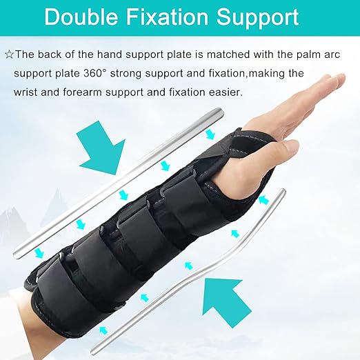 TANDCF Unisex Forearm and Wrist Support Splint Brace Double Fixation Wrist Brace for Carpal Tunnel,Adjustable Night Time Forearm Immobilizer Brace Splints,12.2 inch (31cm) length(RH/L)