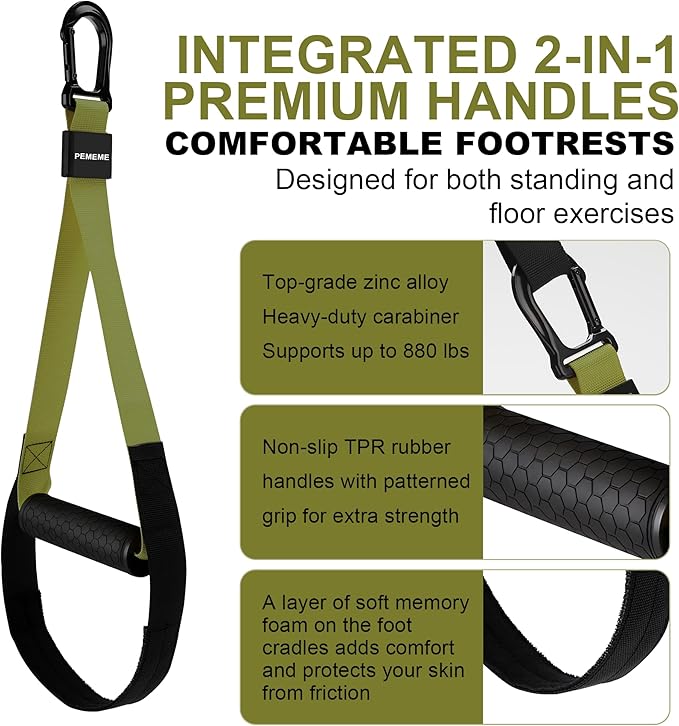 Home Resistance Training Kit | Full-Body Workout with Suspension Trainer Straps, Door Anchor, Handles, and Carrying Bag | Complete Home Gym Equipment