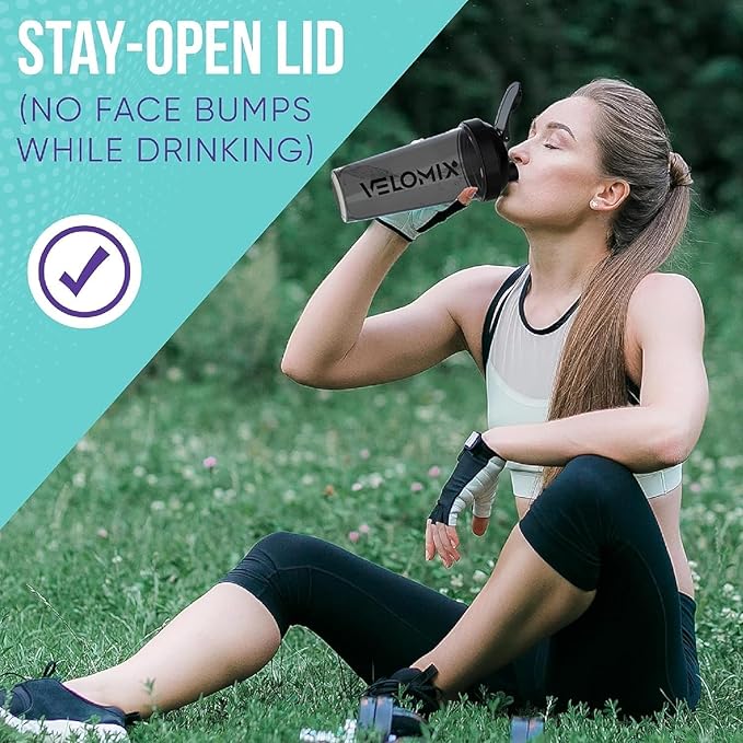 -2 Pack- 28 oz Protein Shaker Bottles for Protein Mixes - 2x Wire Whisk | Leak Proof Shaker Cups for Protein Shakes | Protein Shaker Bottle Pack | Shakers for Protein Shakes-Purple&Black