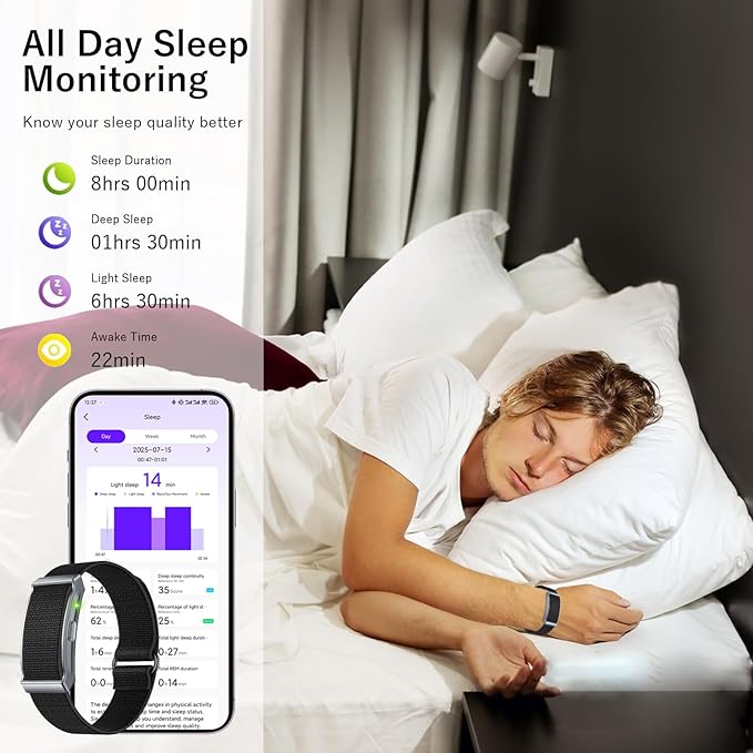 Smart Bracelet for Men Women, Fitness Tracker with Free App, 24/7 Auto Heart Rate/SpO2 Monitor, Sleep Stress Tracking Smart Health Wristband, 120+ Sports Modes with Extended Armband, IP68 Waterproof