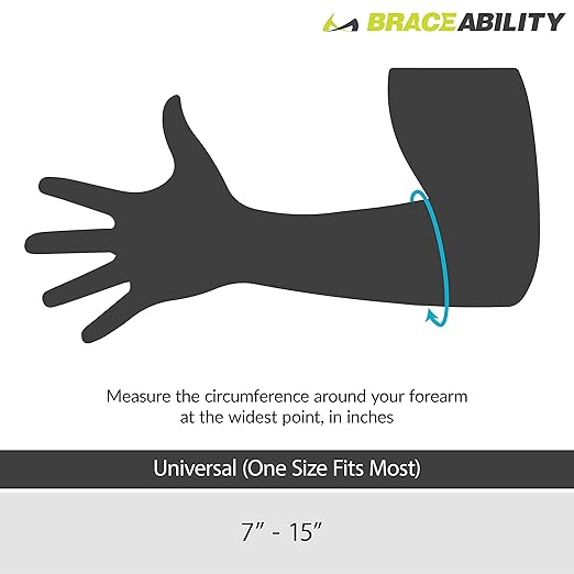 BraceAbility Epicondylitis Brace | Elbow Strap for Medial/Lateral Epicondyle Pain and Tendonitis Arm Compression Support Band for Men or Women (One Size Fits Most)