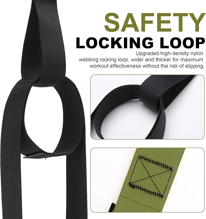 Home Resistance Training Kit | Full-Body Workout with Suspension Trainer Straps, Door Anchor, Handles, and Carrying Bag | Complete Home Gym Equipment