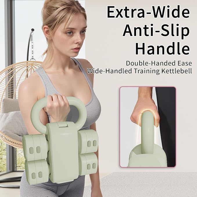 Adjustable Kettlebell Set, 4-in-1 Free Weight Kettlebell sets (5.5lbs 7.7lbs 9.9lbs 12.1lbs) for women, Weight Dumbbell Set of 2 for Home Gym Fitness Training