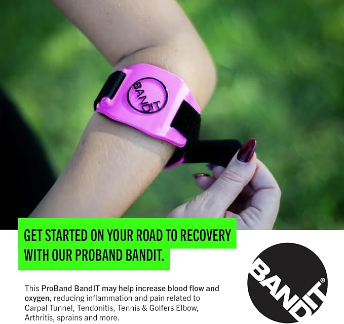PROBAND - Bandit - Compression Arm Band for Elbow & Forearm - Helps Relieve Pain & Swelling - for Carpal Tunnel, Tendonitis, Tennis Elbow and More