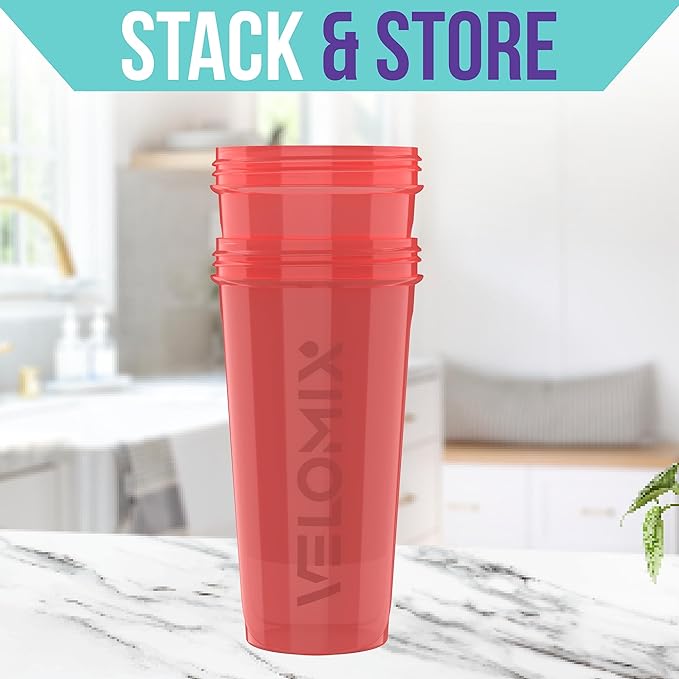 -2 Pack- 28 oz Protein Shaker Bottles for Protein Mixes - 2x Wire Whisk | Leak Proof Shaker Cups for Protein Shakes | Protein Shaker Bottle Pack (Pink Set)