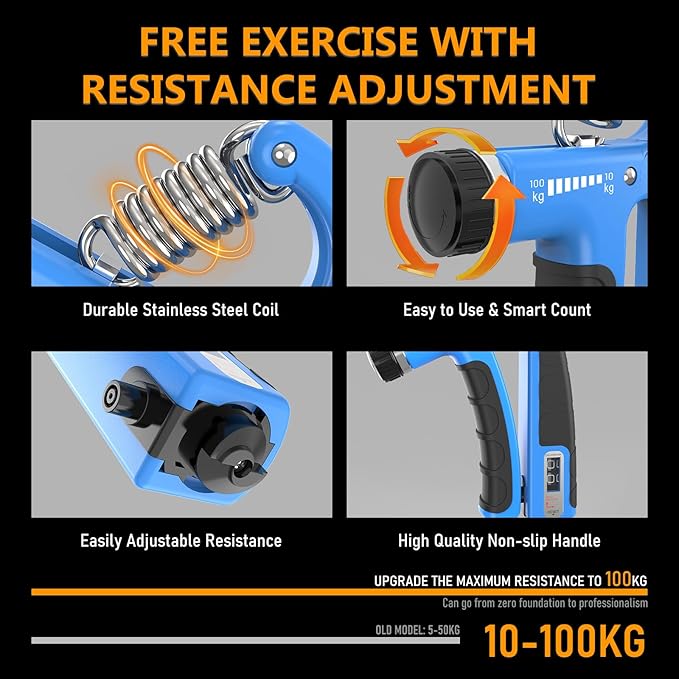 JKSHMYT Grip Strength Trainer Kits (5 Pack), Adjustable Resistance Forearm Strengthener, Hand Gripper Strengthener for Muscle Building and Injury Recovery for Athletes