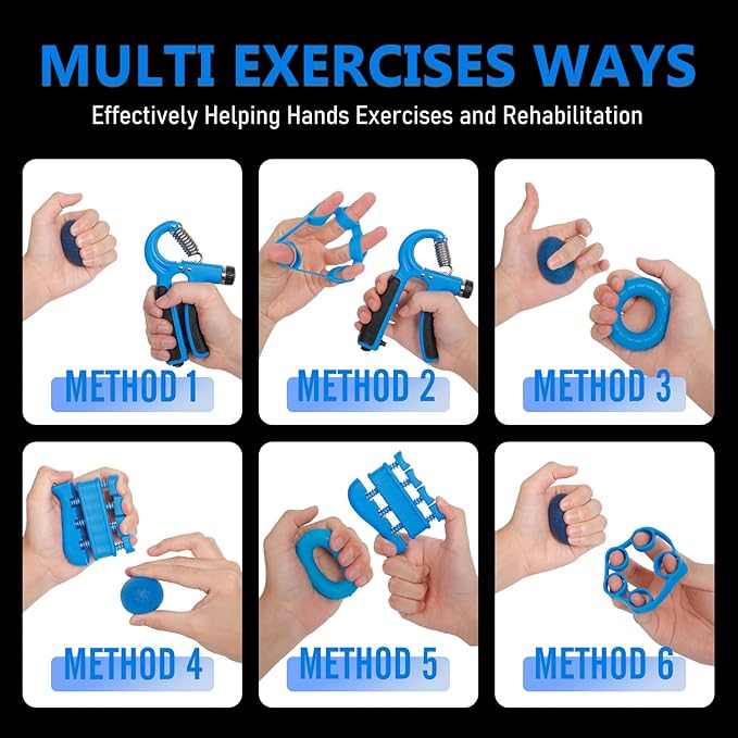 JKSHMYT Grip Strength Trainer Kits (5 Pack), Adjustable Resistance Forearm Strengthener, Hand Gripper Strengthener for Muscle Building and Injury Recovery for Athletes
