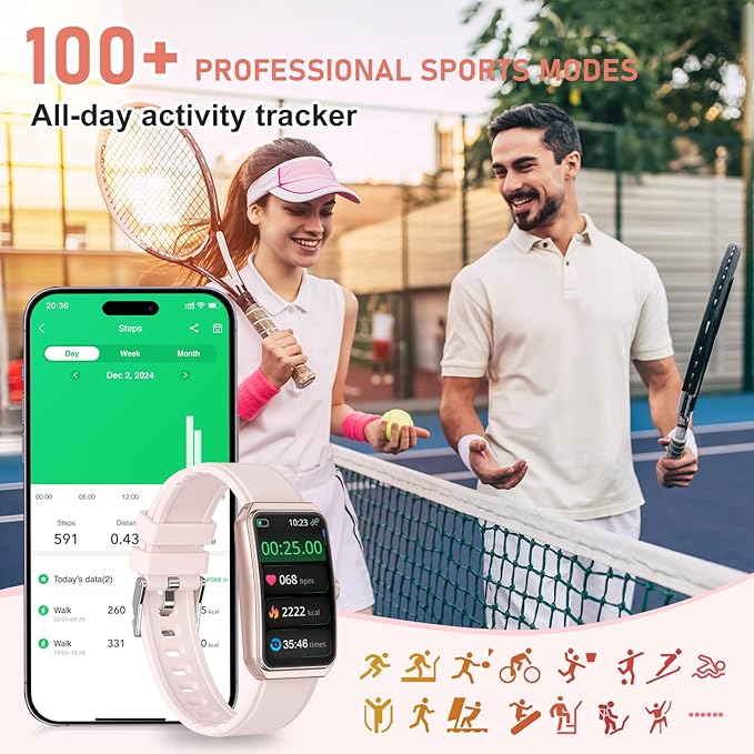 Fitness Tracker with 24/7 Heart Rate, Blood Oxygen, Sleep Tracker, Waterproof Fitness Watch, Activity Tracker with Step Tracker for Women Men