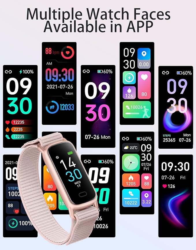 Fitness Tracker for Women with Heart Rate SpO2 Blood Pressure Sleep Tracker,Fitness Watches 16 Sport Modes SMS/SNS Notification Reminder,Activity Trackers Pedometer Calorie Tracker IP68 Waterproof