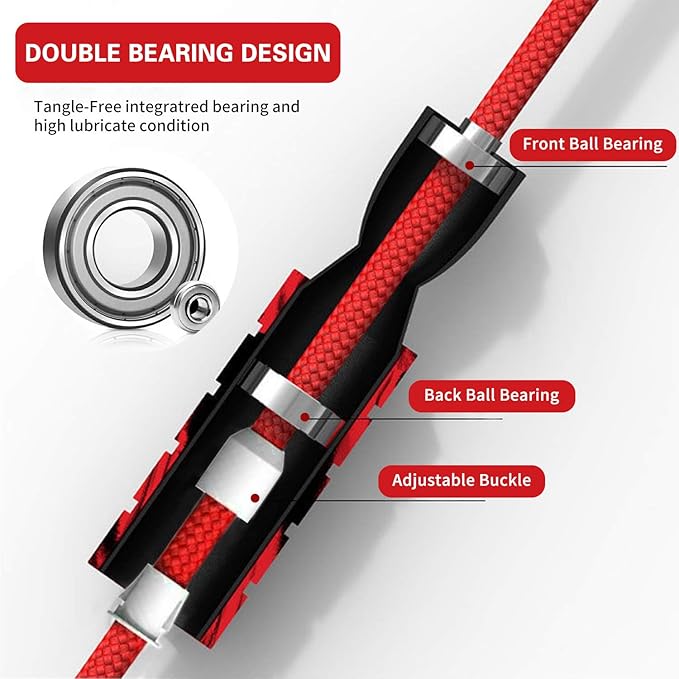 Jump rope, Professional Weighted Jump rope workout, Adjustable Tangle-Free with Ball Bearings Exerciser Jump ropes for Cardio, Endurance Training, Fitness Workouts, Jumping Exercise