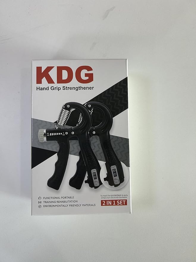 KDG Hand Grip Strengthener 2 Pack Adjustable Resistance 10-130 lbs Forearm Exerciser,Grip Strength Trainer for Muscle Building and Injury Recovery for Athletes