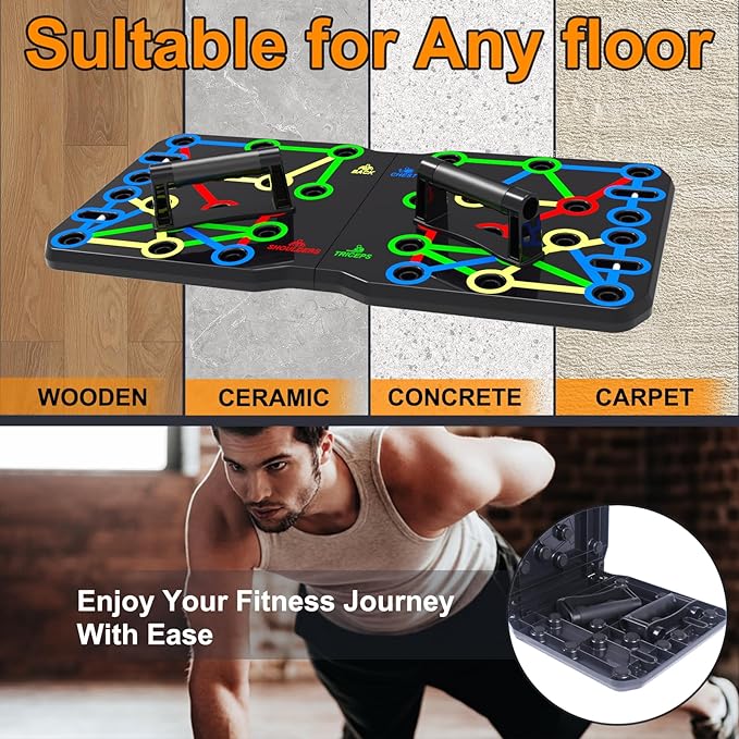 AERLANG 26.2" x 13.8" Extra Large Push Up Board, Portable 30-in-2 Workout Set for Push Up, Multi-functional Pushup Stands for Strength Training, Fat Burning Push Up Bar for Home Gym, Perfect Chest Workout Equipment for Men & Women