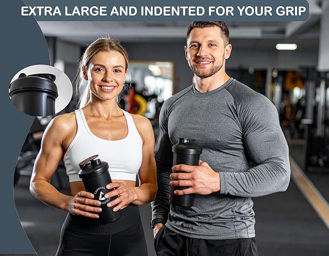 2 Pack 45 oz Protein Shaker Bottles with Wire Whisk – BPA-Free, Leak-Proof Shaker Cups for Protein Shakes & Smoothies – Large Plastic Mixer Bottle – Classic White & Midnight Black