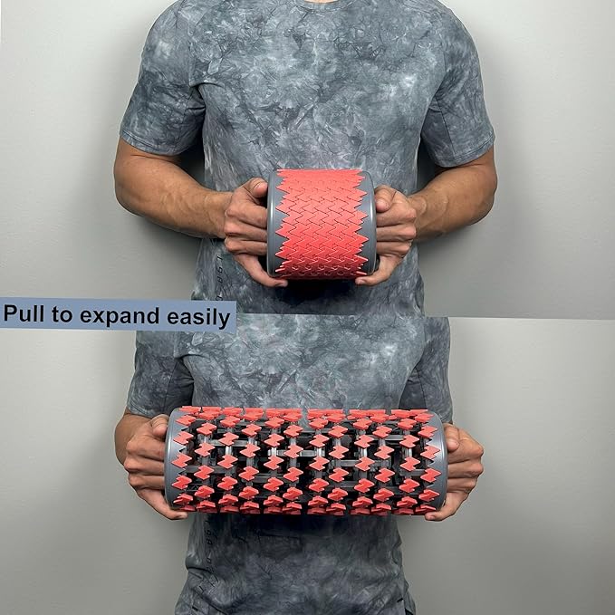 Collapsible Foam Roller for Exercise and Recovery (13 Inches), Easily Portable at 5.5 inches (Pink)