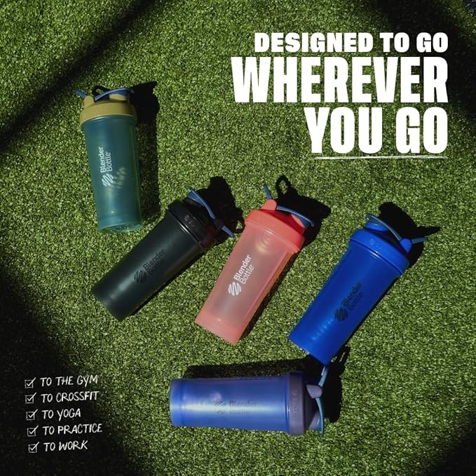 BlenderBottle Classic V2 Shaker Bottle Perfect for Protein Shakes and Pre Workout, 28-Ounce, Grey/Black, Black Shadow