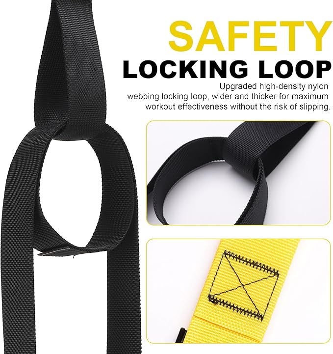 Home Resistance Training Kit | Full-Body Workout with Suspension Trainer Straps, Door Anchor, Handles, and Carrying Bag | Complete Home Gym Equipment