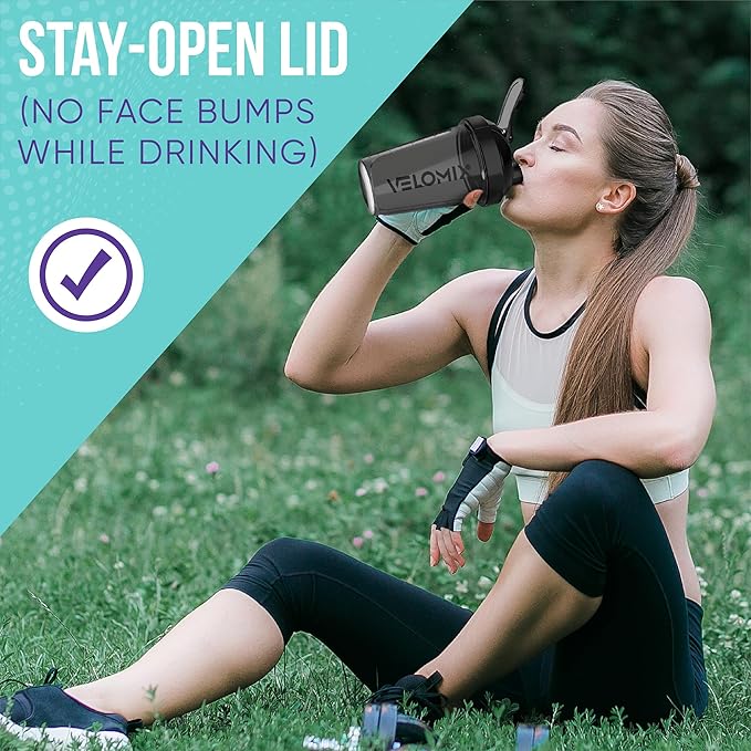 -6 PACK- Shaker Cups for Protein Shakes 20 oz - 6x Wire Whisk | Leak Proof Protein Shaker Bottle for Protein Shakes, Shaker Bottle Pack for Pre & Post Workout, Shaker Cup (ALL IN BLACK)